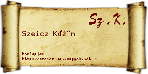 Szeicz Kán névjegykártya